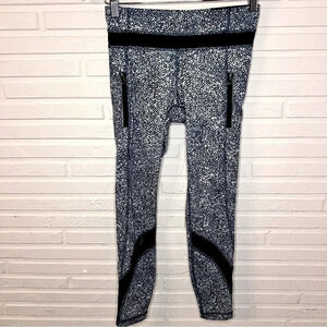 Lululemon Blue Mesh Inspire Workout Cropped Capri Leggings, Women’s Size 4